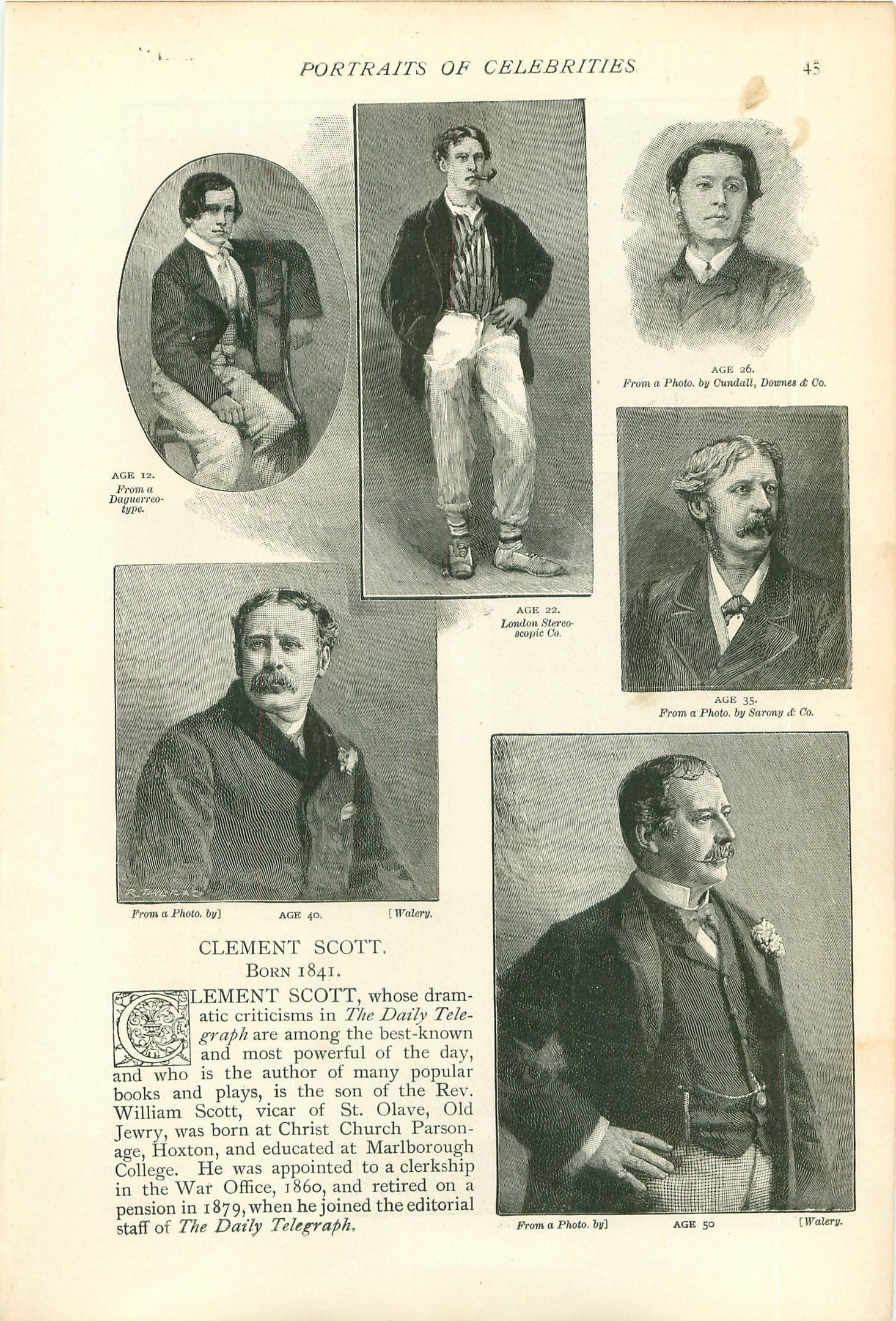 Altes Buch mit Schwarz-Weiß-Fotografien von formell gekleideten Männern und begleitendem Text.