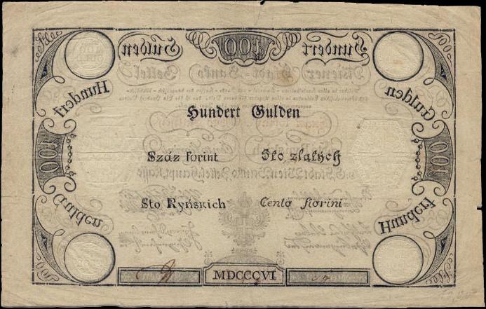 Alte deutsche 100 Pfennig-Banknote mit einem Mann auf schwarzem Hintergrund.