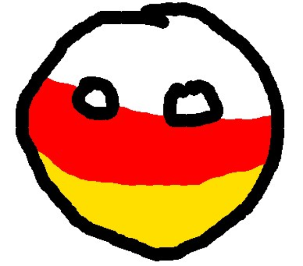 Ein Smiley mit den Farben Rot, Gelb und Weiß der deutschen Flagge auf einem weißen Hintergrund.