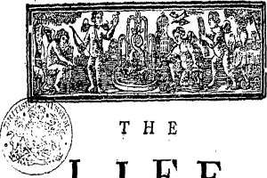 Eine Schwarz-Weiß-Zeichnung einer vielseitigen Gruppe von Menschen, die freundlich in die Kamera schauen, mit dem Text "Das Leben" in fetter Schrift unten, umgeben von einem dekorativen Rahmen.