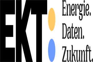 Ein weißer Hintergrund mit dem Text "Energie Daten Zukunft" in Schwarz, Gelb und Blau, wahrscheinlich ein Logo für ein Energie-Management-Unternehmen.