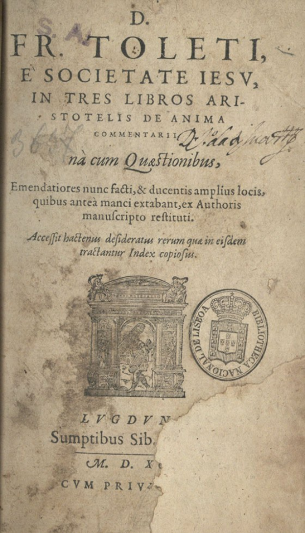 Vintage-Buch mit Stempel, mit Text und einer Illustration.