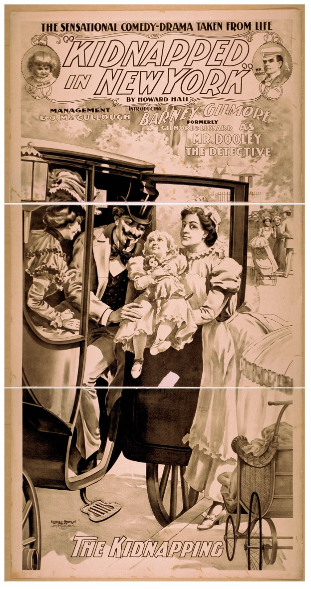 Plakat für den Film *Entführt in New York* zeigt eine Gruppe besorgter Menschen in einem Fahrzeug, mit dem Titel überall und einem ged├Ąmpften Farbton.